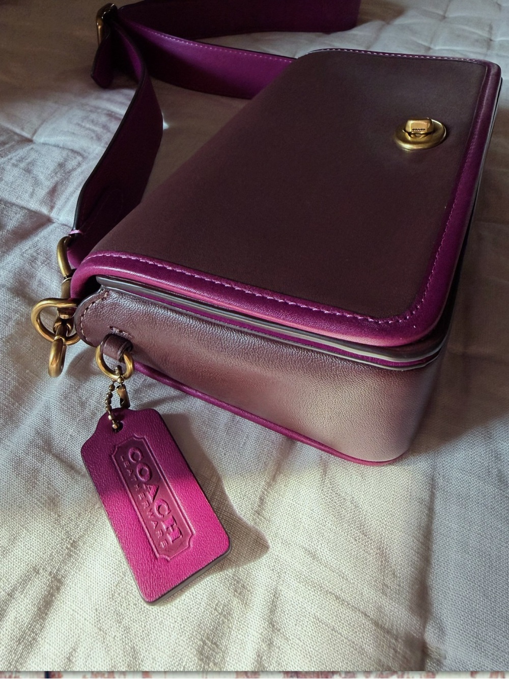 COACH COLORBLOCK DINKY DARK TEAK 89171 NWT - Picture 7 of 17